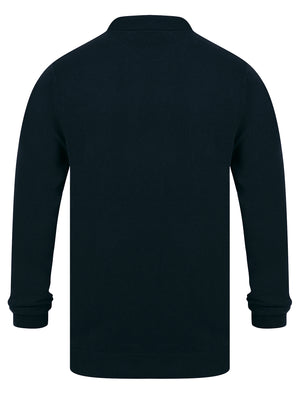 Dollard Jersey Cotton Long Sleeve Polo Shirt in Black - Kensington Eastside