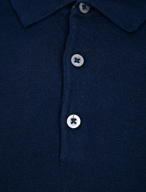 Dollard Jersey Cotton Long Sleeve Polo Shirt in Ink - Kensington Eastside