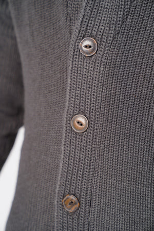 Hatton Wool Blend Shawl Neck Cardigan In Charcoal - Tokyo Laundry