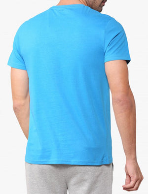 Speedster Motif Cotton T-Shirt In Swedish Blue - South Shore