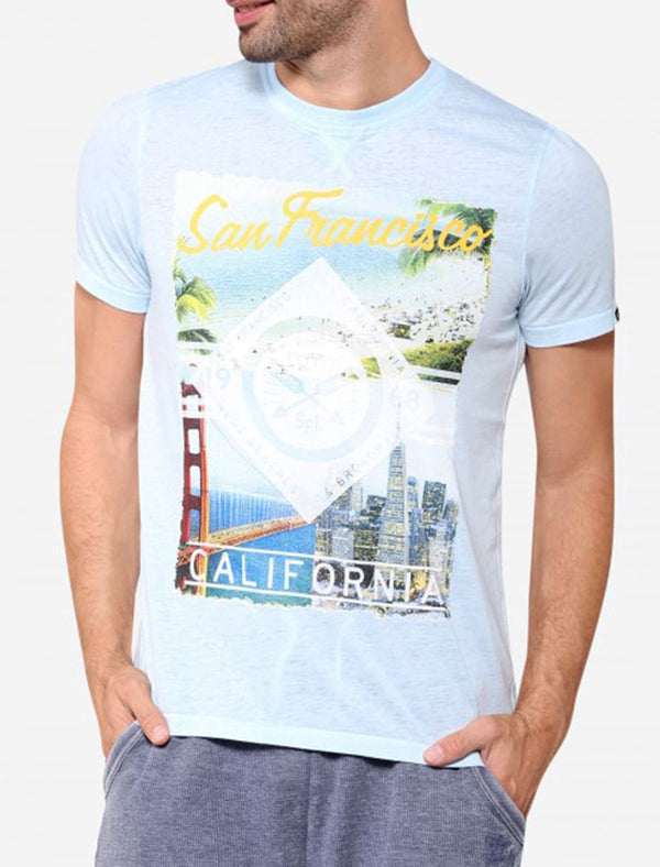 Baywood Motif Burnout T-Shirt In Angel Falls - Tokyo Laundry