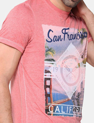Baywood Motif Burnout T-Shirt In Faded Rose - Tokyo Laundry