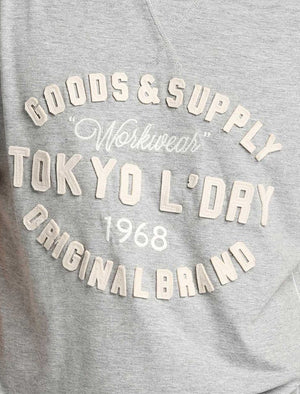 Williamson Applique Cotton T-Shirt In Light Grey Marl - Tokyo Laundry