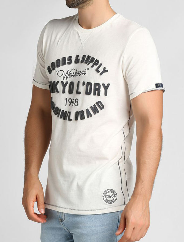 Williamson Applique Cotton T-Shirt In Marshmallow - Tokyo Laundry