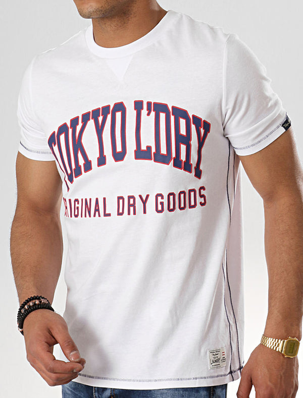 Rookie Crew Neck Cotton T-Shirt In Bright White - Tokyo Laundry