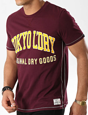 Rookie Crew Neck Cotton T-Shirt In Wine Tasting - Tokyo Laundry