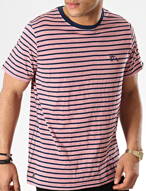 Pacora Grindle Stripe Cotton T-Shirt In Faded Peach - Tokyo Laundry