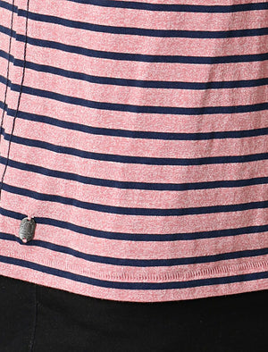 Pacora Grindle Stripe Cotton T-Shirt In Faded Peach - Tokyo Laundry