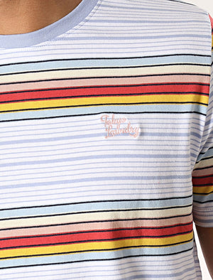 Lowell Striped Cotton T-Shirt In Bright White - Tokyo Laundry