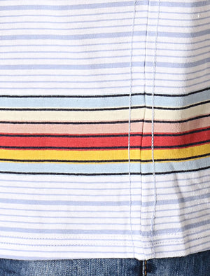 Lowell Striped Cotton T-Shirt In Bright White - Tokyo Laundry