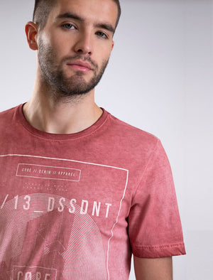 Impossible Motif Print Cotton Jersey T-Shirt In Terracotta - Dissident