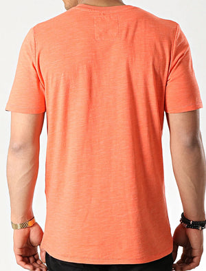 Breakstone 2 Motif Print Cotton Slub T-Shirt In Emberglow Orange - Tokyo Laundry