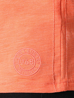 Breakstone 2 Motif Print Cotton Slub T-Shirt In Emberglow Orange - Tokyo Laundry