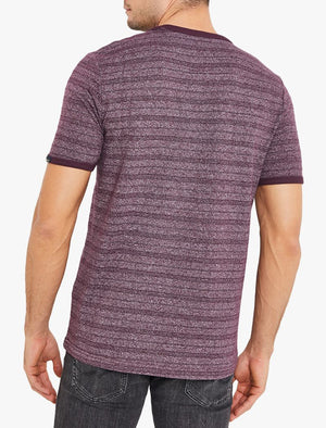 Winkworth Textured Grindle Stripe T-Shirt in Plum Perfect - Tokyo Laundry