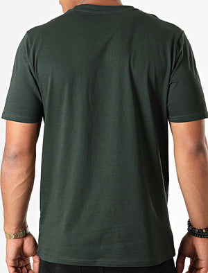 Original Edition Motif Cotton Jersey T-Shirt In Scarab Green - Tokyo Laundry