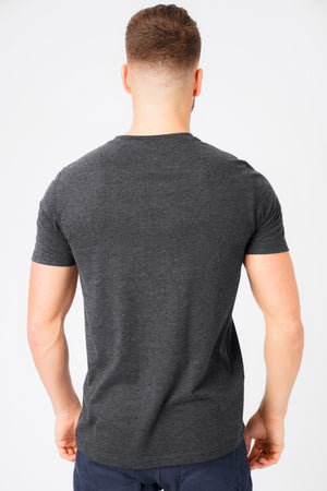 Etherow Motif Cotton Jersey T-Shirt In Dark Charcoal Marl - Tokyo Laundry