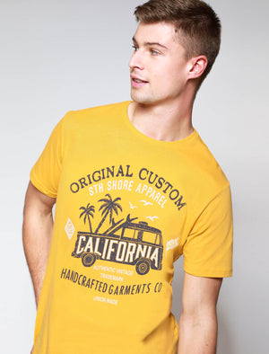 Custom Van Motif Cotton Jersey T-Shirt in Jurassic Gold - South Shore