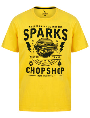 Sparks Motif Cotton Jersey T-Shirt in Mimosa Yellow - South Shore