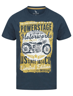 Powerstage Motif Cotton Jersey T-Shirt in Insignia Blue - South Shore