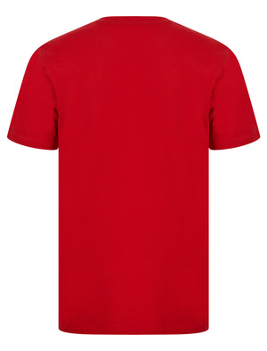 Pitstop Motif Cotton Jersey T-Shirt in Barados Cherry - South Shore