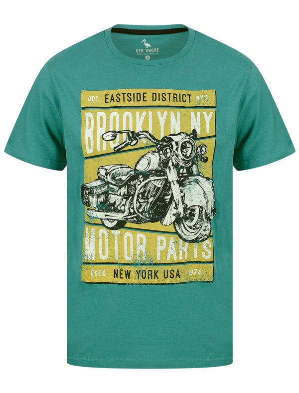 Eastside Motif Cotton Jersey T-Shirt in Teal - South Shore