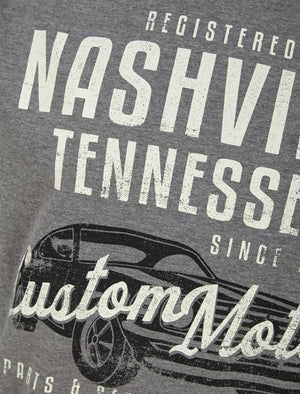 Nash Car Motif Cotton Jersey T-Shirt in Mid Grey Marl - South Shore