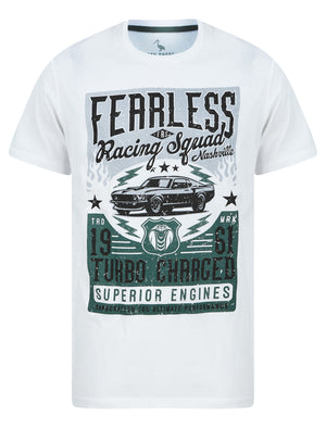 Fearless Motif Cotton Jersey T-Shirt in Optic White - South Shore