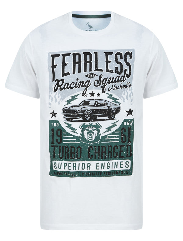 Fearless Motif Cotton Jersey T-Shirt in Optic White - South Shore