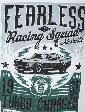 Fearless Motif Cotton Jersey T-Shirt in Optic White - South Shore