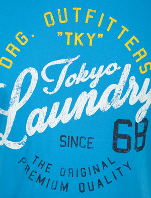 Cohutta Motif Cotton Jersey T-Shirt in Blithe Blue - Tokyo Laundry