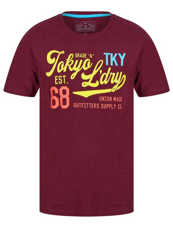 Cleverland Motif Cotton Jersey T-Shirt in Port Royale - Tokyo Laundry