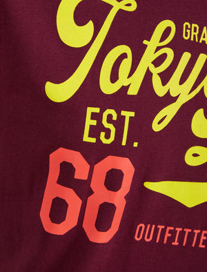 Cleverland Motif Cotton Jersey T-Shirt in Port Royale - Tokyo Laundry