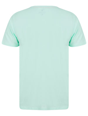 Cutout Motif Cotton Jersey T-Shirt in Blue Glow - South Shore