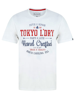 Folsom Motif Cotton Jersey T-Shirt in Optic White - Tokyo Laundry