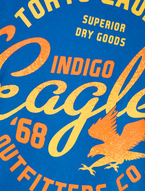 Kalida Motif Cotton Jersey T-Shirt in Jet Blue - Tokyo Laundry