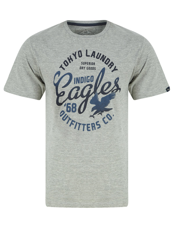 Kalida Motif Cotton Jersey T-Shirt in Light Grey Marl - Tokyo Laundry