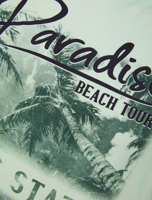 Beach Tour Motif Cotton Jersey T-Shirt in Hint of Mint - South Shore