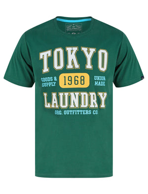 Oakdale Motif Cotton Jersey T-Shirt in Posy Green - Tokyo Laundry