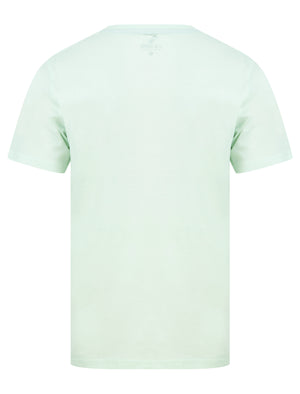 Sunset Beach Motif Cotton Jersey T-Shirt in Hint of Mint - South Shore