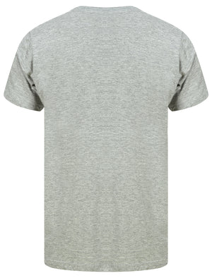 Sunset Beach Motif Cotton Jersey T-Shirt in Light Grey Marl - South Shore
