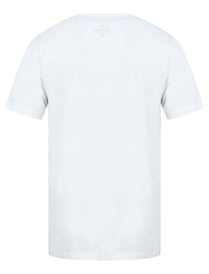 Sunset Beach Motif Cotton Jersey T-Shirt in Optic White - South Shore