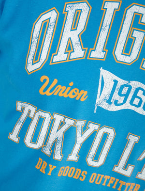 Rockwood Motif Cotton Jersey T-Shirt in Blithe Blue - Tokyo Laundry