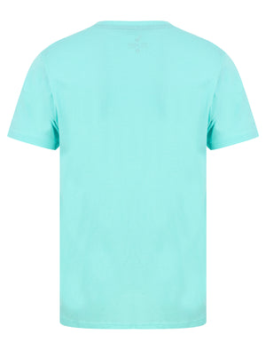 Wave Breakers Motif Cotton Jersey T-Shirt in Limpet Shell Blue - South Shore