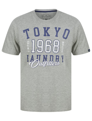 Moored Motif Cotton Jersey T-Shirt in Light Grey Marl - Tokyo Laundry
