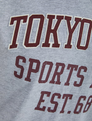 Sports Dept Applique Motif Cotton Jersey T-Shirt in Light Grey Marl - Tokyo Laundry