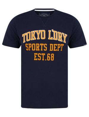 Sports Dept Applique Motif Cotton Jersey T-Shirt in Sky Captain Navy - Tokyo Laundry
