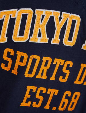 Sports Dept Applique Motif Cotton Jersey T-Shirt in Sky Captain Navy - Tokyo Laundry