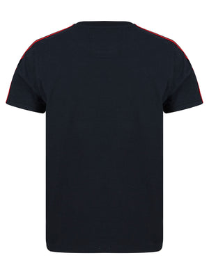 Taper Stripe Sleeve Cotton T-Shirt in Sky Captain Navy - Tokyo Laundry