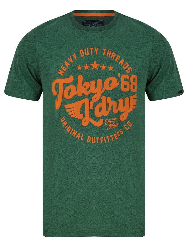 Pitcher Motif Cotton Jersey Grindle T-Shirt in Green - Tokyo Laundry