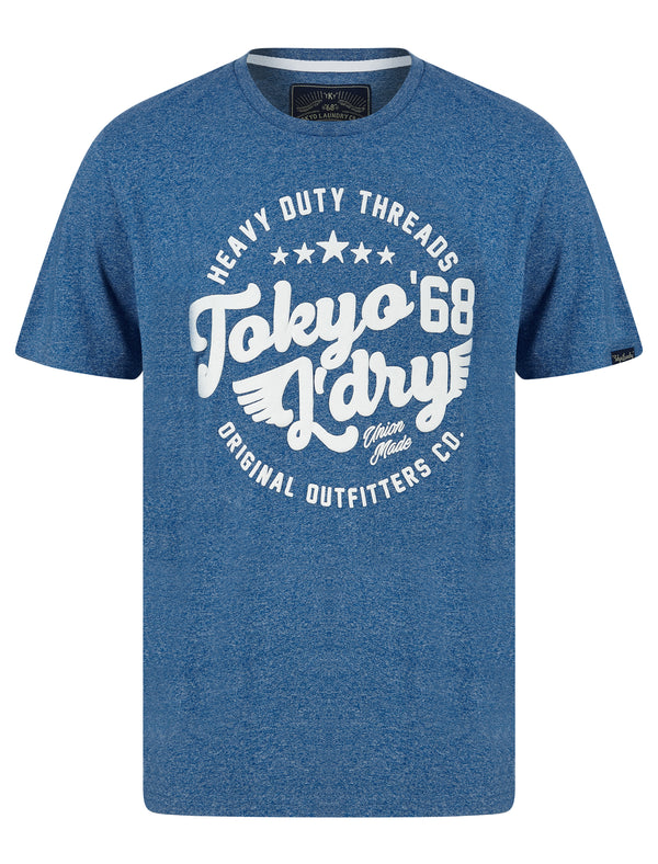 Pitcher Motif Cotton Jersey Grindle T-Shirt in Light Blue - Tokyo Laundry